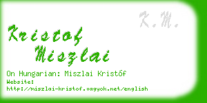 kristof miszlai business card